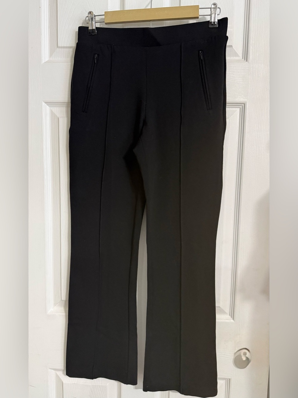 Truth by Republic Black Pull-On Pants Pintuck Seam Front Zip Pockets Medium